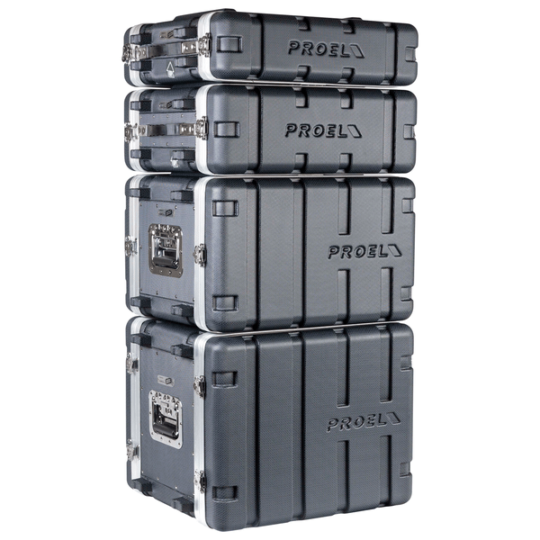PROEL STAGE Custodia a rack 19' - 8 unità - realizzata in 'Polietilene FORCE'. Profondità interna utile: 307 mm