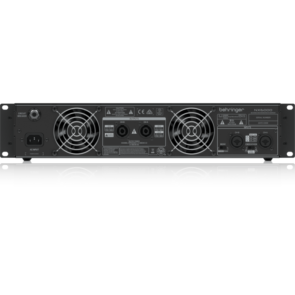 BEHRINGER NX6000 FINALE DI POTENZA 6000 WATT 2 CANALI CON COMPENSAZIONE AUTOMATICA DELL' IMPEDENZA