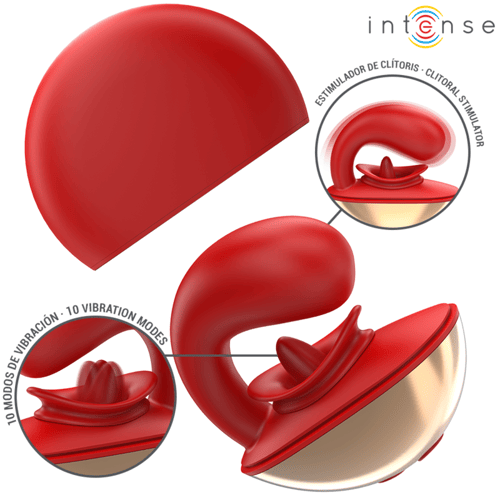INTENSE - MARIAH VIBRADOR &amp; ESTIMULADOR EN FORMA DE U 10 VIBRACIONES ROJO