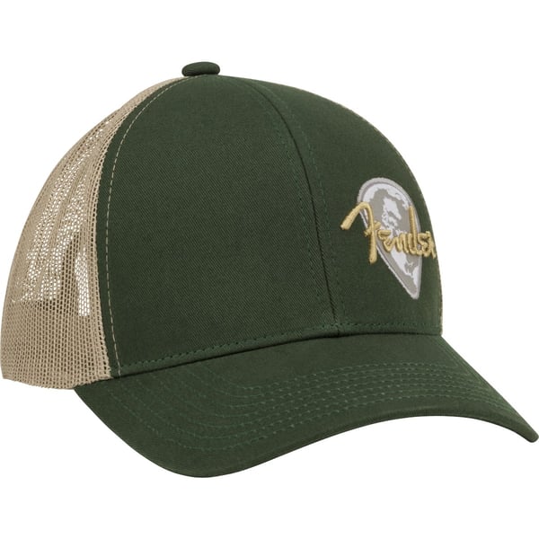 Fender® Globe Pick Patch Hat, Green/Khaki, One Size