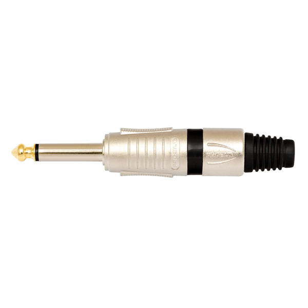 PROEL STAGE Connettore professionale jack mono 6,3 mm - 1/4. Colore: Argento con anello nero.