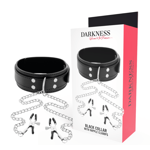 DARKNESS BONDAGE DARKNESS - COLLARE CON Morsetti PER CAPEZZOLI NERO
