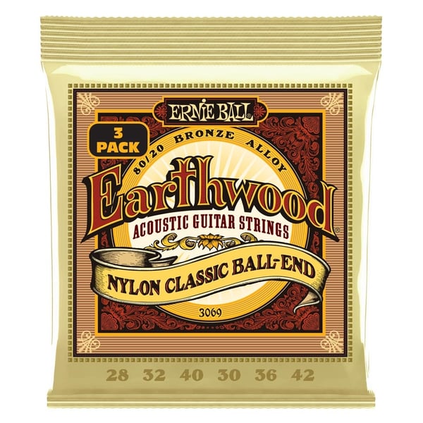 Ernie Ball 3069 Erthwd Folk Nylon, Pk 28 42