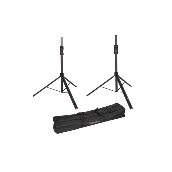 Gator Frameworks GFW-ID-SPKRSET Coppia di supporti per altoparlanti regolabili con pistone di sollevamento<br>
