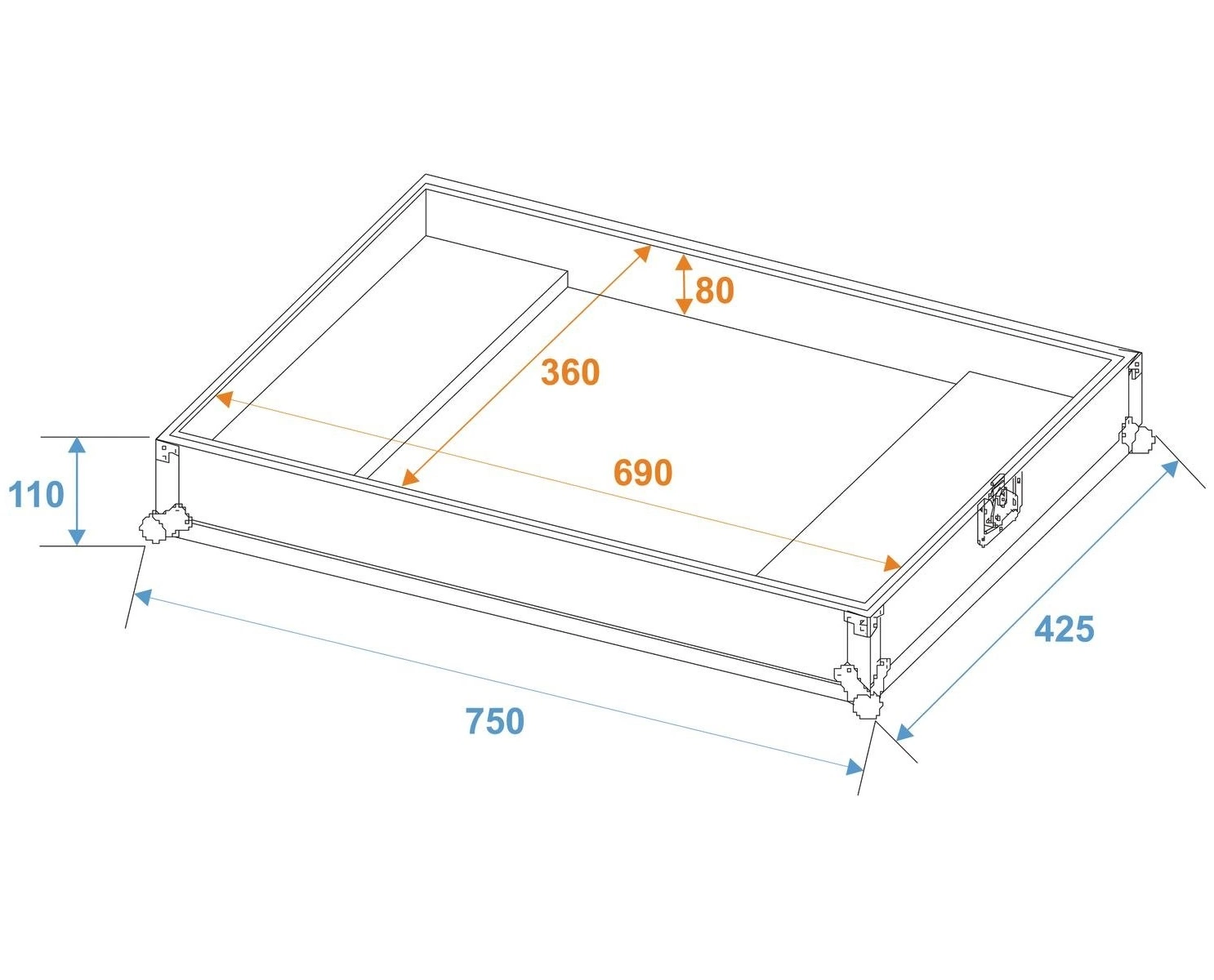 ROADINGER CASE PER ANTARI ICE101 MACCHINA FUMO GHIACCIO SECCO O FLIGHTCASE  UNIVERSALE CAVI E VARIE