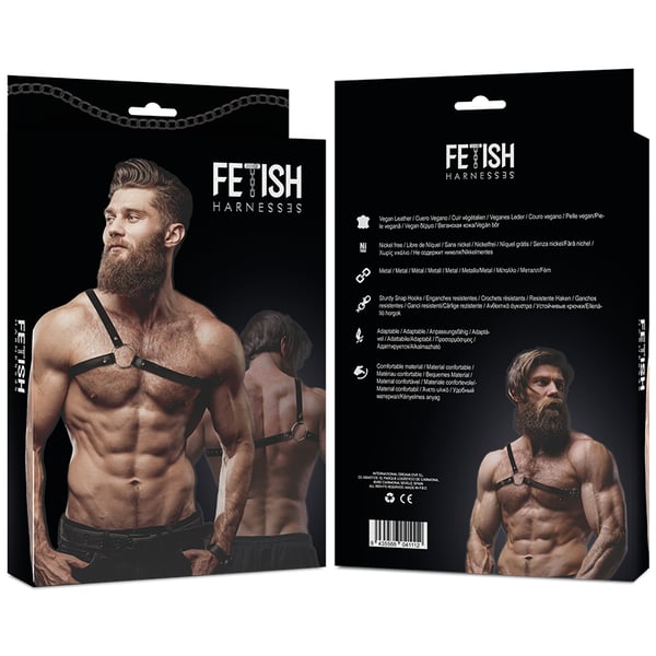 FETISH SUBMISSIVE ATTITUDE - ARNÉS ECOPIEL HOMBRO CRUZADO HOMBRE