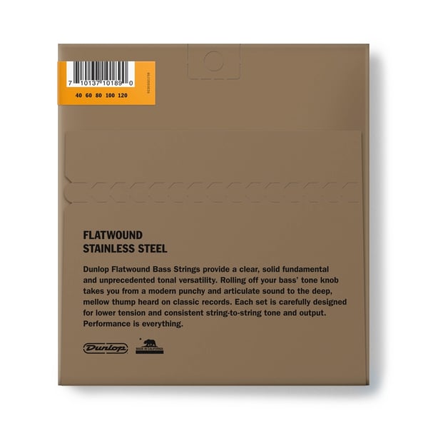 Dunlop DBFS40120M Corde basso Flatwound Light Scala media Set/5