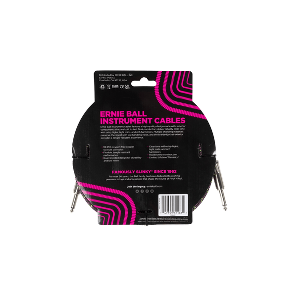 Ernie Ball 6431 Braided Cables Purple Python 5,5 m