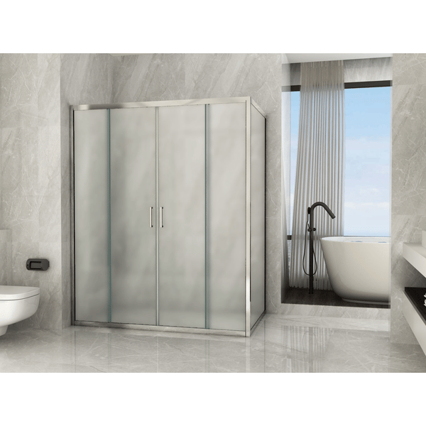 Box Doccia 70x140 Cm Scorrevole Vetro 8mm Trasparente Profili Neri H195cm | Antille