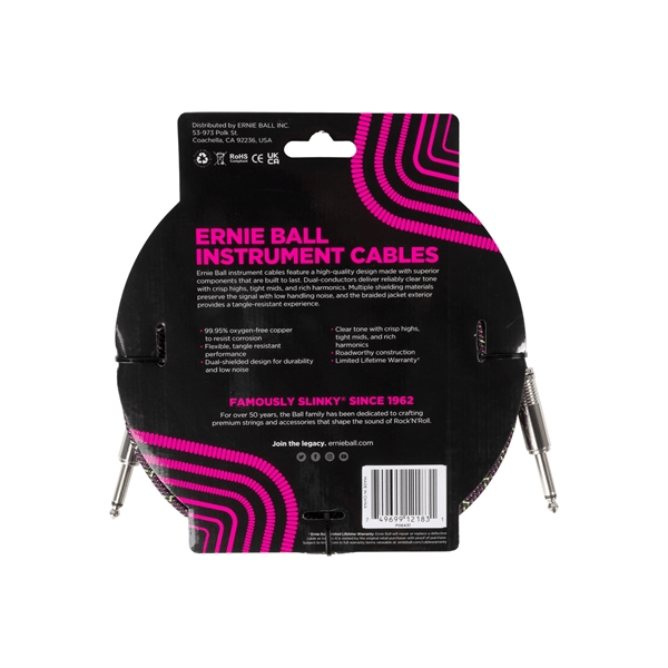 Ernie Ball 6431 Braided Cables Purple Python 5,5 m