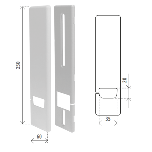 PLACCA FAST BIANCA 9010 PER AVVOLGITORE SERIE NORMAL, REGOLAR, MODULETTE, MINI