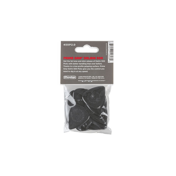 Dunlop 450P200 Prime Grip Delrin 500 2.0 mm Player's Pack/12