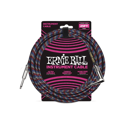 Ernie Ball Cavo Intrecciato 6063 Nero/Rosso/Blu/Bianco 7,62 m