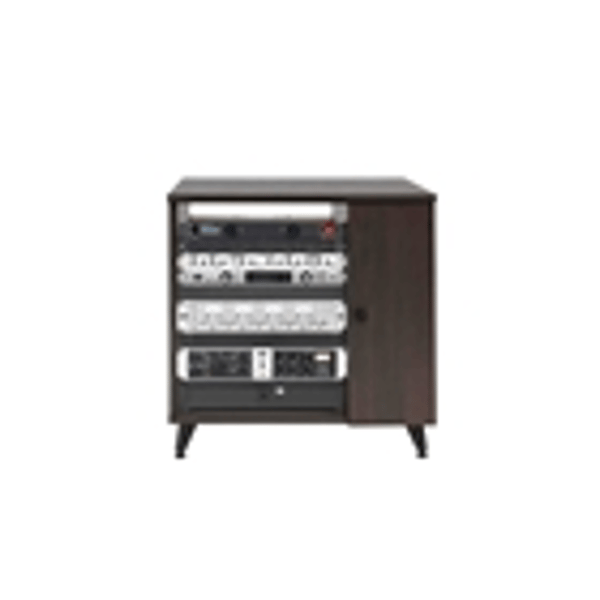 Gator Frameworks GFW-ELITESIDECAR-BRN Mobile rack sidecar cabinet in legno con finitura noce scuro<br>