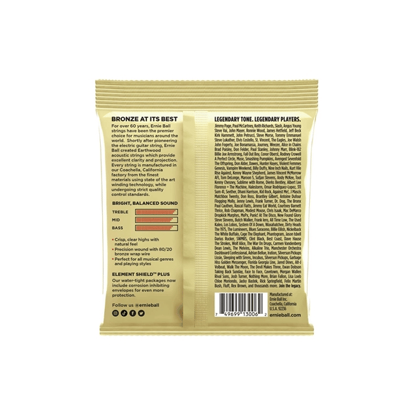 Ernie Ball 3006 Earthwood Extra Light 8020 3 Pk 10 50
