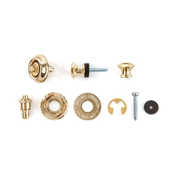 Dunlop SLS1032BR Straplok Dual Design Strap Retainer System, Brass