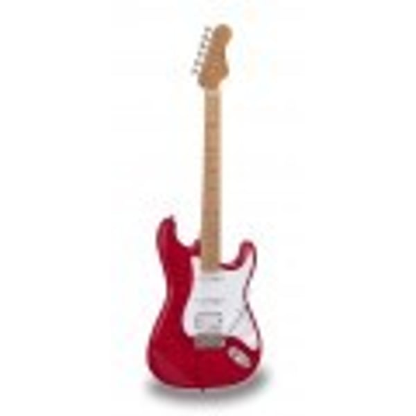 SOUNDSATION Chitarra elettrica double cutaway con 2 single coil + humbucker splittabile e meccaniche autobloccanti (equipaggiata Wilkinson, tastiera e manico in acero roasted, top fiammato). Modello RIDER-DELUXE-M RD