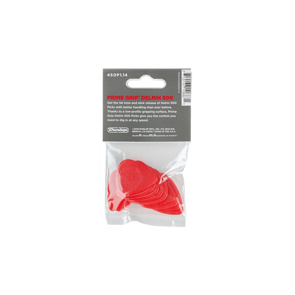 Dunlop 450P114 Prime Grip Delrin 500 1.14 mm Player's Pack/12