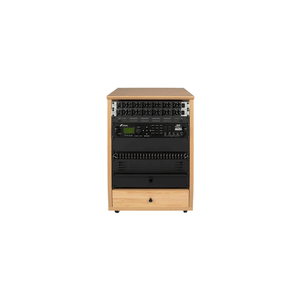 Gator Frameworks GFW-ELITESTUDIORK12-MPL Rack da studio inclinato 12 unità con finitura in acero naturale opaco<br>
