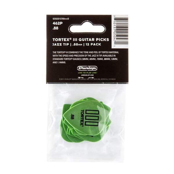 Dunlop 462P Tortex III Green .88