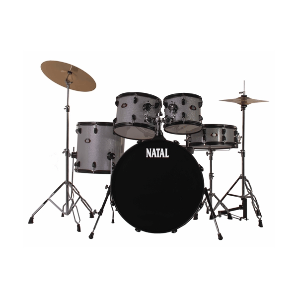 Natal DNA F22 5 pezzi White Sparkle - Black Hardware
