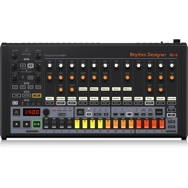 BEHRINGER RD-8 MKII RYTHYM DESIGNER DRUM MACHINE 16 PAD 64 STEP SEQUENCER EX-DEMO