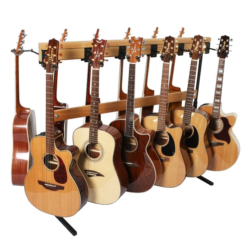 Supporto Pieghevole Per Chitarre - 5 Posti, Struttura In Ferro Con Imbottitura In Gomma, Per Casa O Negozi - Foto 7