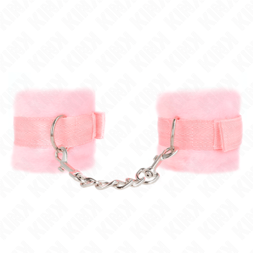 KINK WRIST RESTRAINT KINK - POLSINI IN PELLICCIA PER PRINCIPIANTI ROSA 30 X 7 CM