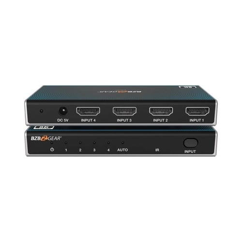 BZBGEAR 4X1 8K UHD HDMI 2.1 SWITCHER, AUDIO DE-EMBEDDER 8K60/4K120HZ