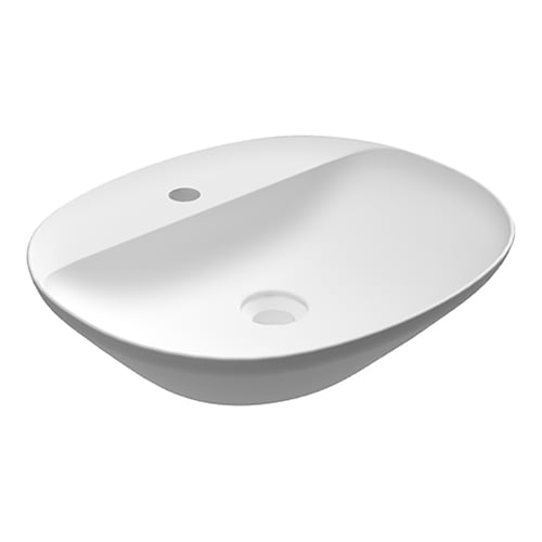 Lavabo da appoggio ovale (monoforo) variant 50x42cm