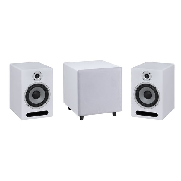 SOUNDSATION Monitor da studio bianco a 2 vie biamplificato con Woofer da 6,5". Modello CLARITY A6-W