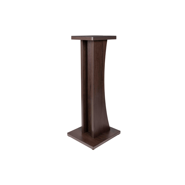 Gator Frameworks GFW-ELITESPKSTMN-BRN Coppia di supporti per monitor da studio in legno con finitura marrone scuro<br>