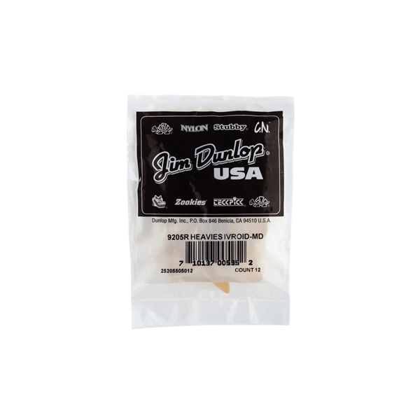 Dunlop 9205R IVROID MEDIUM - BAG 12 PLETTRI