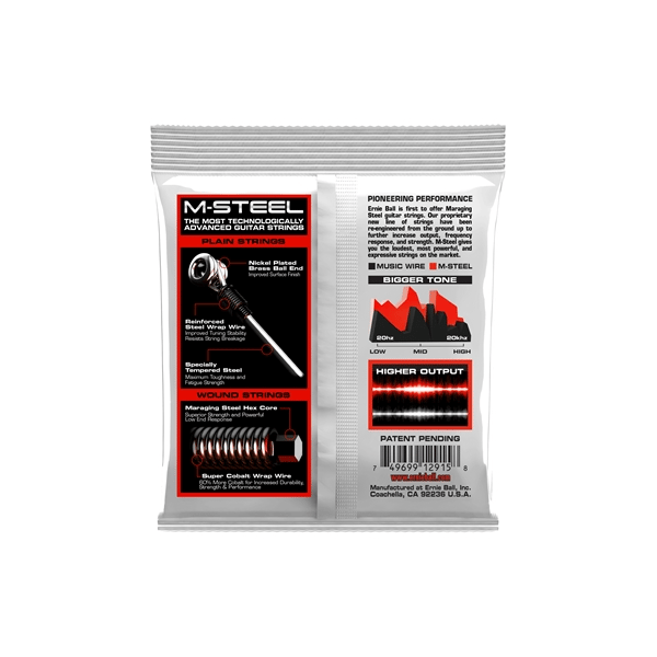 Ernie Ball 2915 M-Steel Skinny Top Heavy Bottom Slinky 10-52