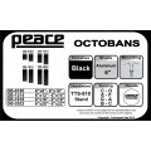 PEACE Coppia di Octoban in Alluminio nero con stand
