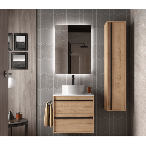 Set Bagno Completo GELSOMINO 80 cm Tondo - Nero Opaco