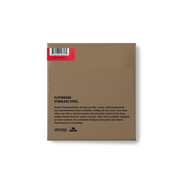 Dunlop DBFS45105M Corde basso Flatwound Scala media Set/4