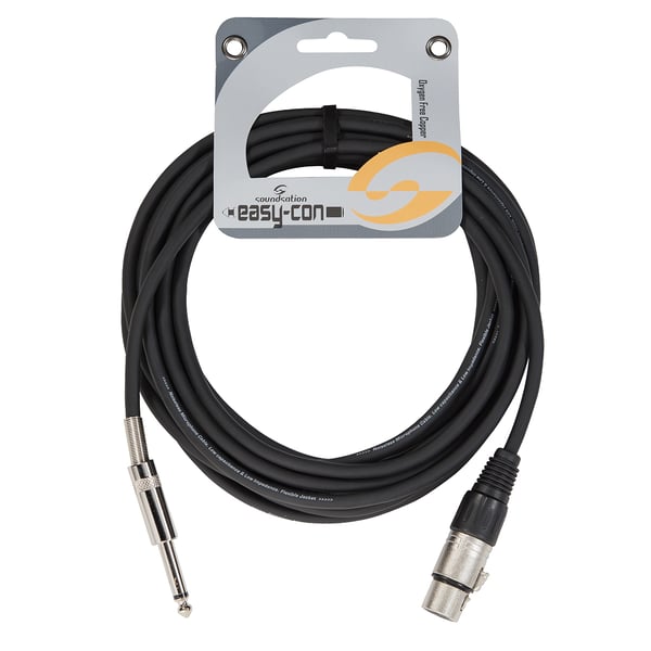 SOUNDSATION Cavo microfonico bilanciato XRL 3P F - 6.3mm Jack MONO / 10mt. Modello EMCXJ-10BK