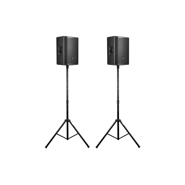 Gator Frameworks RI-SPKRSTDSET Set di due supporti per altoparlanti con borsa per il trasporto