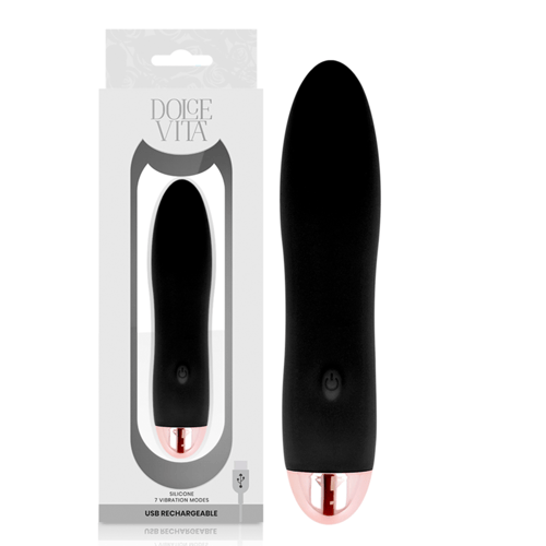 DOLCE VITA - VIBRATORE RICARICABILE QUATTRO NERO A 7 VELOCITÀ