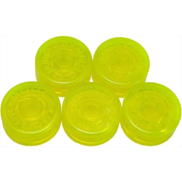 MOOER YELLOW GREEN FOOTSWITCH TOPPER,5 PCS PER BAG
