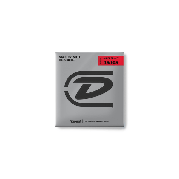 Dunlop DBSBS45105 Super Bright Stainless Steel, Medium Set/4