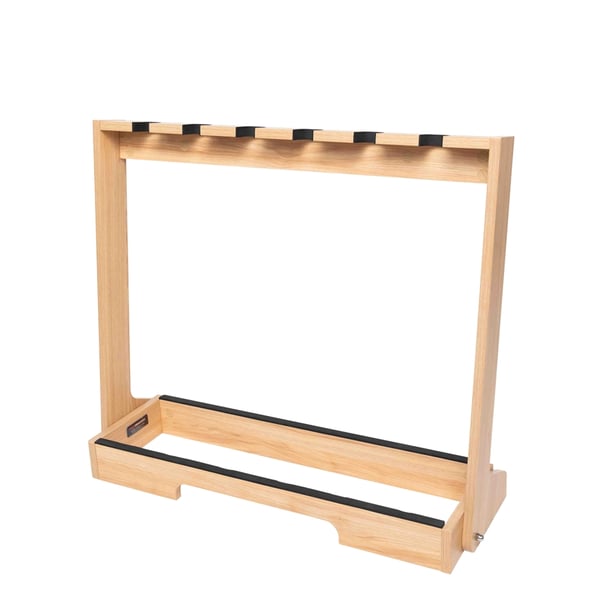 Gator Frameworks GFW-GTR-WD6RK-MPL Supporto in legno per 6 chitarre con finitura in acero naturale<br>
