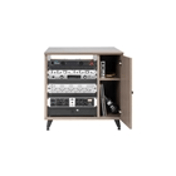 Gator Frameworks GFW-ELITESIDECAR-GRY Mobile rack sidecar cabinet in legno con finitura grigia<br>