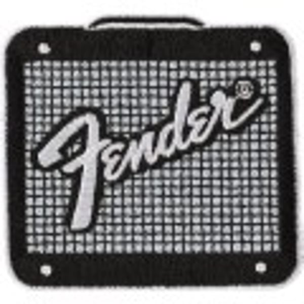 Toppa Fender con logo Fender Amp, Nero e cromato