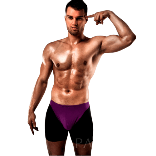 BOXER MEN PASSION LINGER LILA / SCHWARZ S / M.
