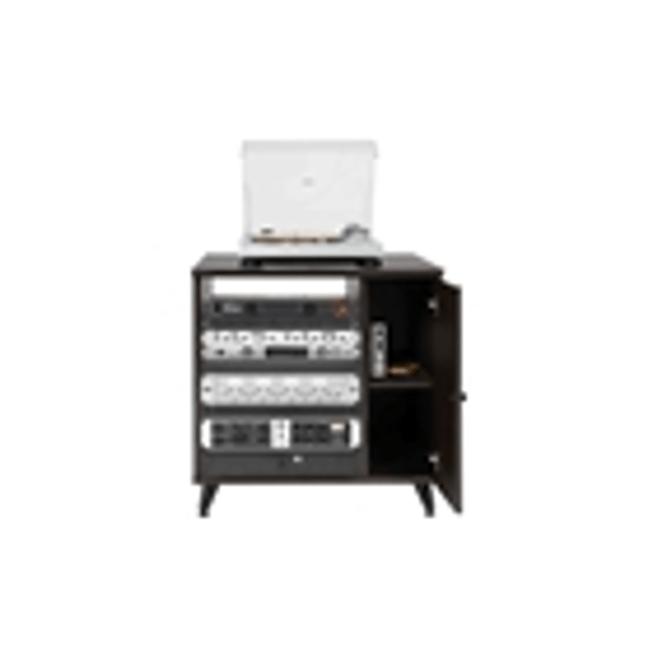 Gator Frameworks GFW-ELITESIDECAR-BRN Mobile rack sidecar cabinet in legno con finitura noce scuro<br>
