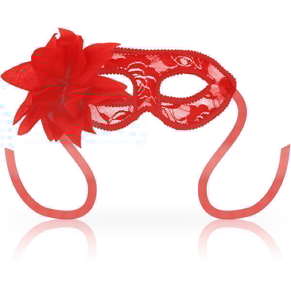 OHMAMA MASKS SPITZEN-AUGENMASKE UND BLUME - ROT