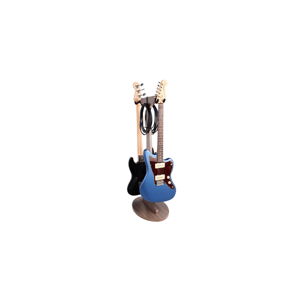 Gator Frameworks GFW-ELITEGTRHNGSTD-2X-GRY Stand appendi-chitarra doppio in finitura grigio driftwood<br>