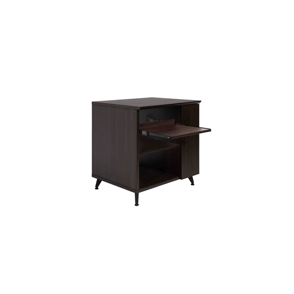 Gator Frameworks GFW-ELITESIDECAR-BRN Mobile rack sidecar cabinet in legno con finitura noce scuro<br>
